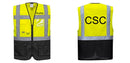 Custom Warsaw Yellow and Black Professional Style Safety Vest