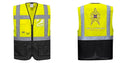 Custom Warsaw Yellow and Black Professional Style Safety Vest