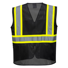 Load image into Gallery viewer, Custom Black Safety Vest Back View
