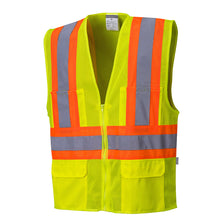 Load image into Gallery viewer, Custom Contrast High Visibility Full Mesh Yellow Safety Vest
