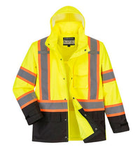 Load image into Gallery viewer, Hi-Vis Rain Jacket with Reflective Tape
