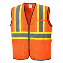 Mesh Class 2 Safety Vest with Pockets Hi Vis Reflective