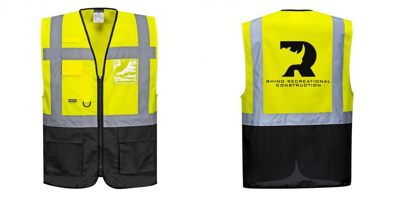 Custom Warsaw Yellow and Black Professional Style Safety Vest