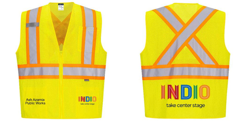 Custom X-Back YELLOW Mesh Contrast Tape Vest