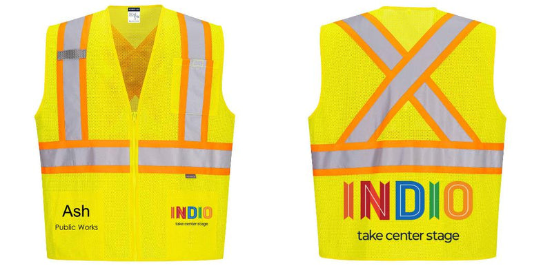 Custom X-Back YELLOW Mesh Contrast Tape Vest