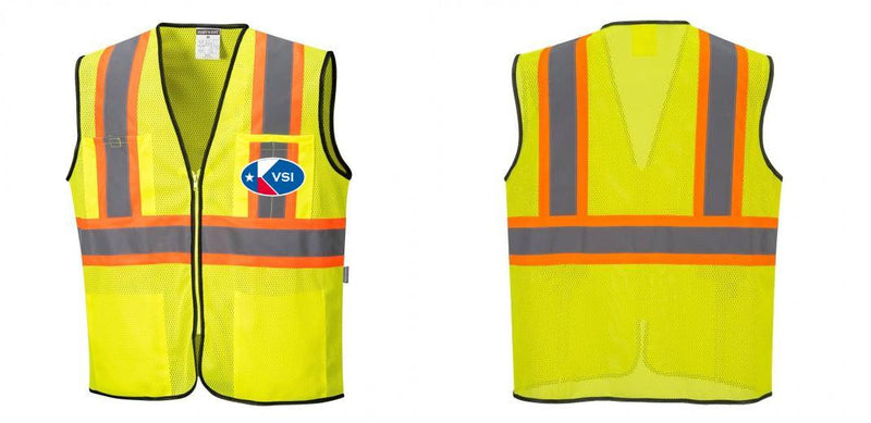 Custom Yellow Mesh Class 2 Reflective Safety Vest with Pockets