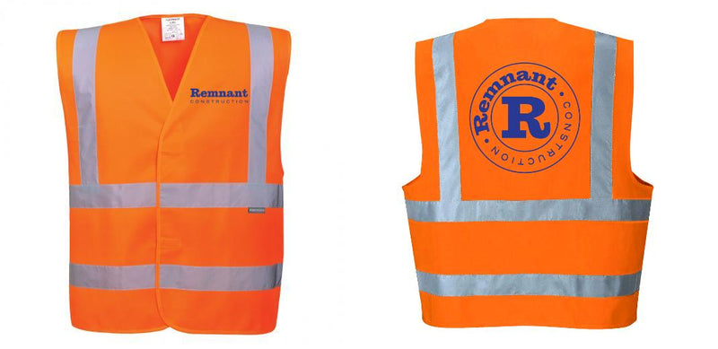 Custom Hi-Vis ORANGE Class 2 Reflective Safety Vest