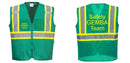 Custom Green Safety Vest Reflective High Visibility with Pockets