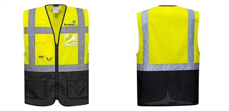 Custom Warsaw Yellow and Black Professional Style Safety Vest