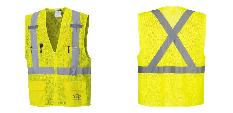 Custom Hi-Vis YELLOW Mesh X Back Executive Vest