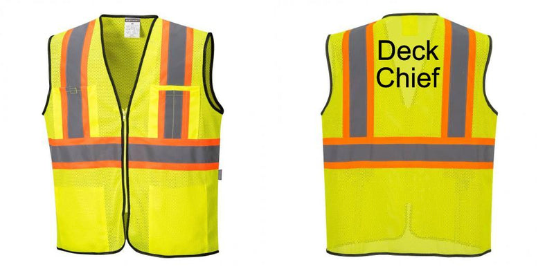 Custom Yellow Mesh Class 2 Reflective Safety Vest with Pockets