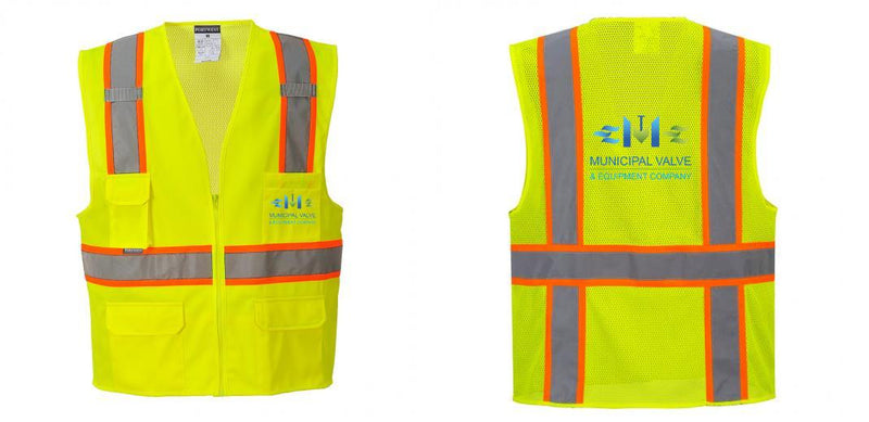 Custom Yellow Class 2 Safety Vest with Cooling Mesh Back