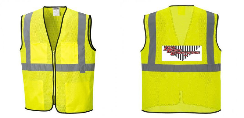 Custom Lightweight High Visibility Yellow Tampa Mesh Vest
