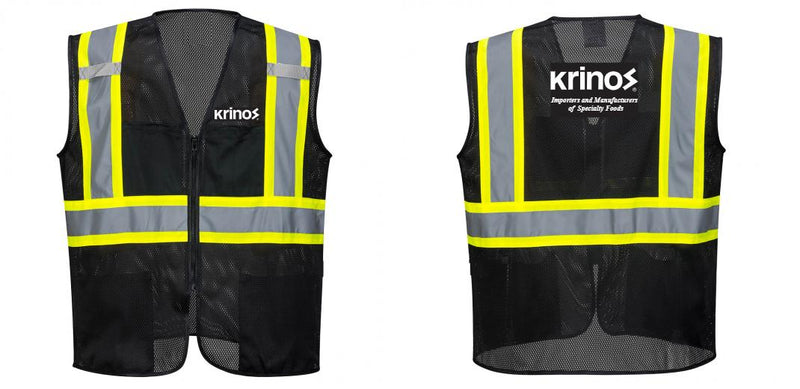 Custom Black Safety Vest Reflective High Visibility with Pockets