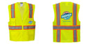 Custom Yellow Class 2 Safety Vest with Cooling Mesh Back