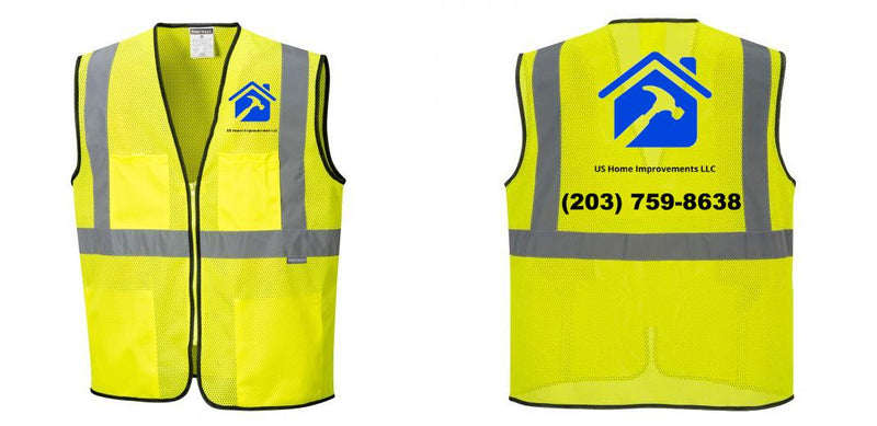 Custom Lightweight High Visibility Yellow Tampa Mesh Vest