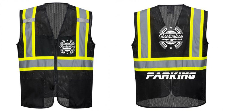 Custom Black Safety Vest Reflective High Visibility with Pockets