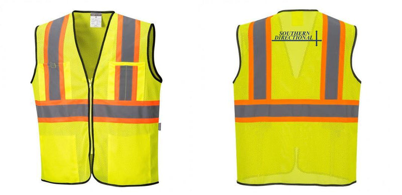 Custom Yellow Mesh Class 2 Reflective Safety Vest with Pockets
