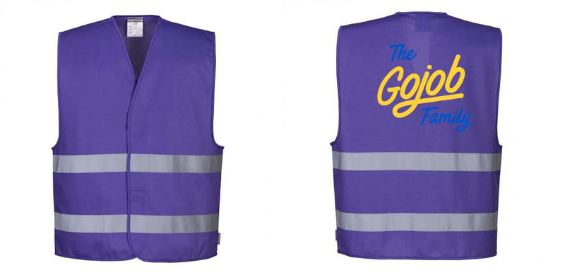 Custom PURPLE Work and Event Style Safety Reflective Vest