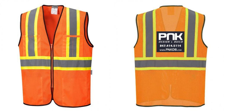 Custom Yellow Mesh Class 2 Reflective Safety Vest with Pockets