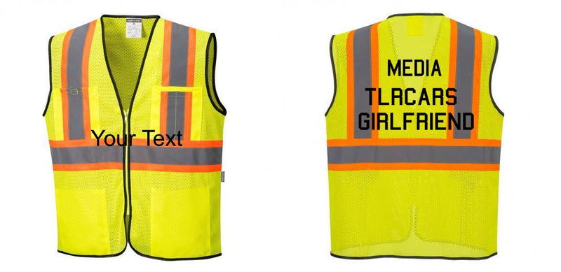 Custom Yellow Mesh Class 2 Reflective Safety Vest with Pockets