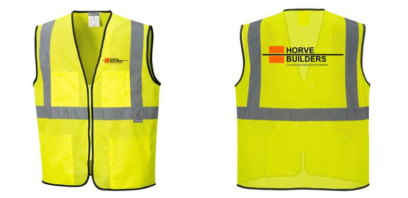 Custom Lightweight High Visibility Yellow Tampa Mesh Vest
