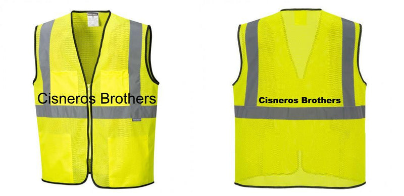 Custom Lightweight High Visibility Yellow Tampa Mesh Vest