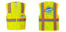 Custom Yellow Class 2 Safety Vest with Cooling Mesh Back