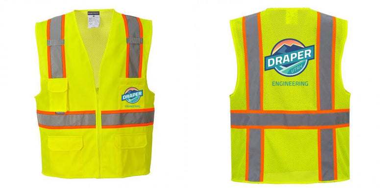 Custom Yellow Class 2 Safety Vest with Cooling Mesh Back