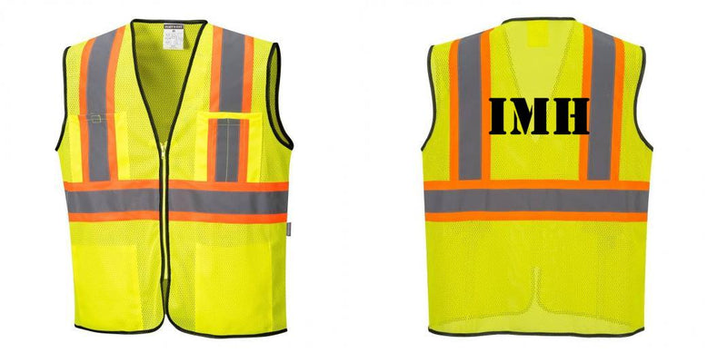 Custom Yellow Mesh Class 2 Reflective Safety Vest with Pockets