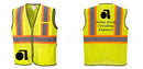 Custom Yellow Mesh Class 2 Reflective Safety Vest with Pockets