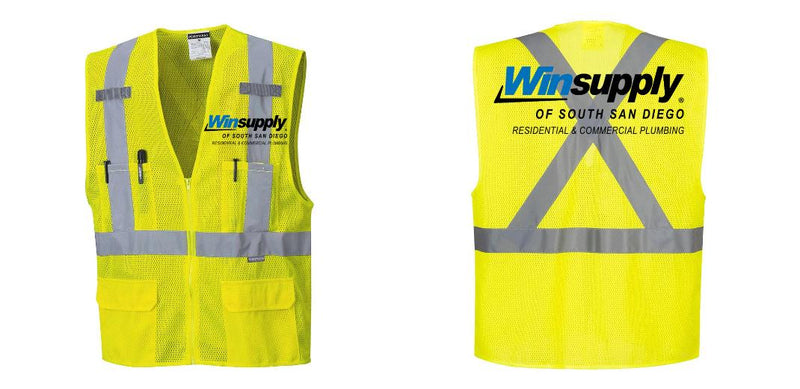 Custom Hi-Vis YELLOW Mesh X Back Executive Vest