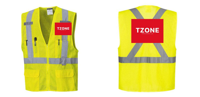 Custom Hi-Vis YELLOW Mesh X Back Executive Vest