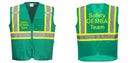 Custom Green Safety Vest Reflective High Visibility with Pockets
