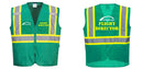 Custom Green Safety Vest Reflective High Visibility with Pockets