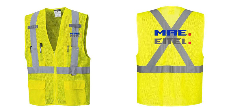 Custom Hi-Vis YELLOW Mesh X Back Executive Vest
