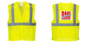 Custom Breakaway Class 2 Yellow Safety Vest Hi-Vis Reflective Breathable Mesh