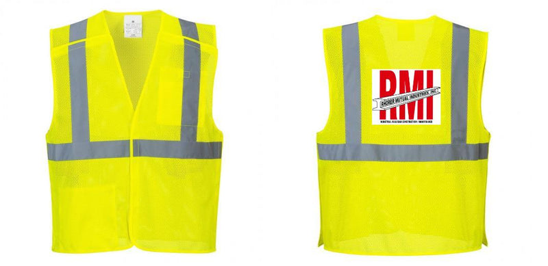 Custom Breakaway Class 2 Yellow Safety Vest Hi-Vis Reflective Breathable Mesh