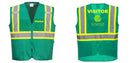 Custom Green Safety Vest Reflective High Visibility with Pockets