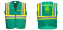 Custom Green Safety Vest Reflective High Visibility with Pockets