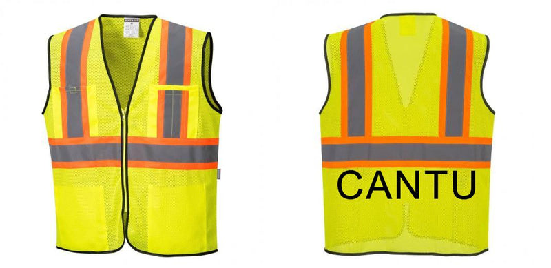 Custom Yellow Mesh Class 2 Reflective Safety Vest with Pockets