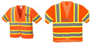 Custom Class 3 Orange Safety Vest Sleeved Hi-Vis with Pockets