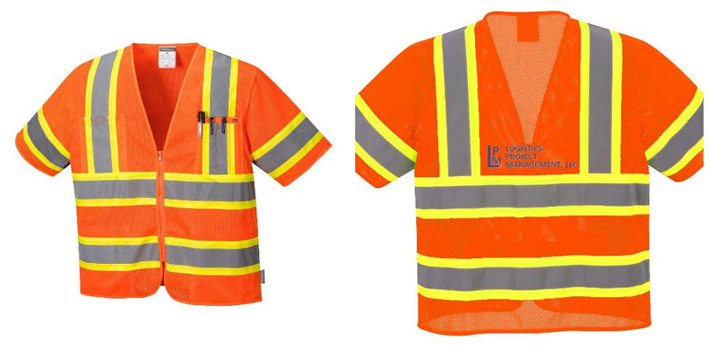 Custom Class 3 Orange Safety Vest Sleeved Hi-Vis with Pockets