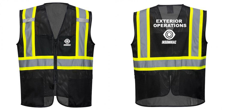 Custom Black Safety Vest Reflective High Visibility with Pockets