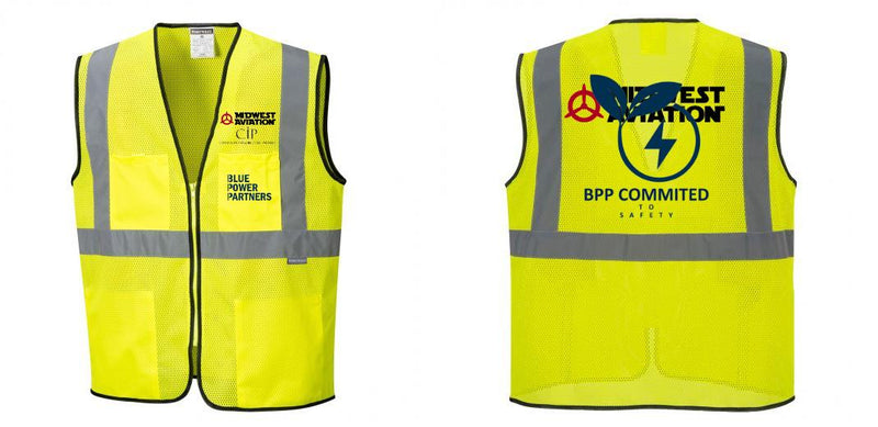 Custom Lightweight High Visibility Yellow Tampa Mesh Vest