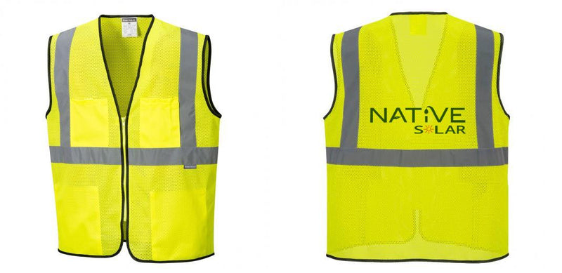 Custom Lightweight High Visibility Yellow Tampa Mesh Vest