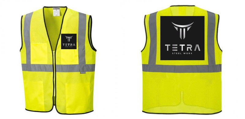 Custom Lightweight High Visibility Yellow Tampa Mesh Vest
