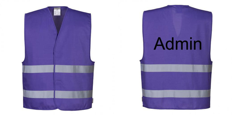 Custom PURPLE Work and Event Style Safety Reflective Vest