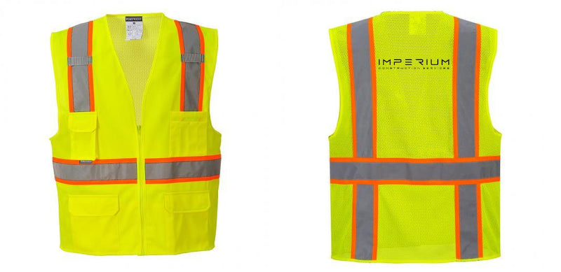 Custom Yellow Class 2 Safety Vest with Cooling Mesh Back