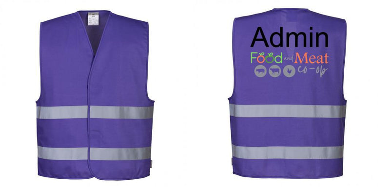 Custom PURPLE Work and Event Style Safety Reflective Vest